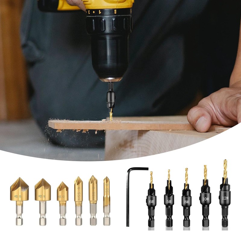 Astriva 12PCS countersink drill bit set, counter sink drill bits