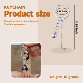 2Pcs Golf Cart Club Keychain for Men Women Golf Ball Cart Key Chain Black Silver Golf Club Bag Charm for Purse Backpack Keyring Golf Lover Christmas Birthday Gift for Golf Lover Player Friend