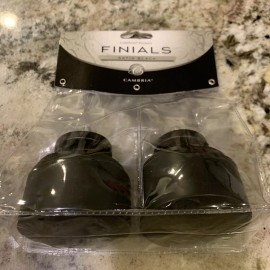 Cambria Set of 2 Cambria Complete Premier Finials -Urban Design - Satin Black.
