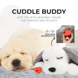 Heartbeat Puppy for Dogs - Plush Toy: Cuddling Companion - Heartbeat: Soothes Anxiety - Dual Heat Packs: Provide Warmth - Chew Toy: Fun Play - Soft Blanket: Cozy Comfort - Gift for Homecoming Puppies