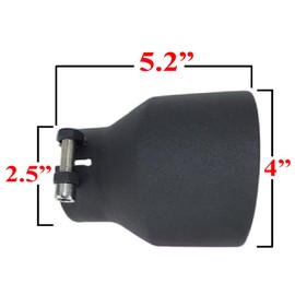 Northeastern Exhaust | Stainless Steel - 2 Pack Universal Exhaust Tips 2.5" Inch ID / 4" Inch OD / 5.2" Inch Long Powder Coated Black | Automotive Replacement Part