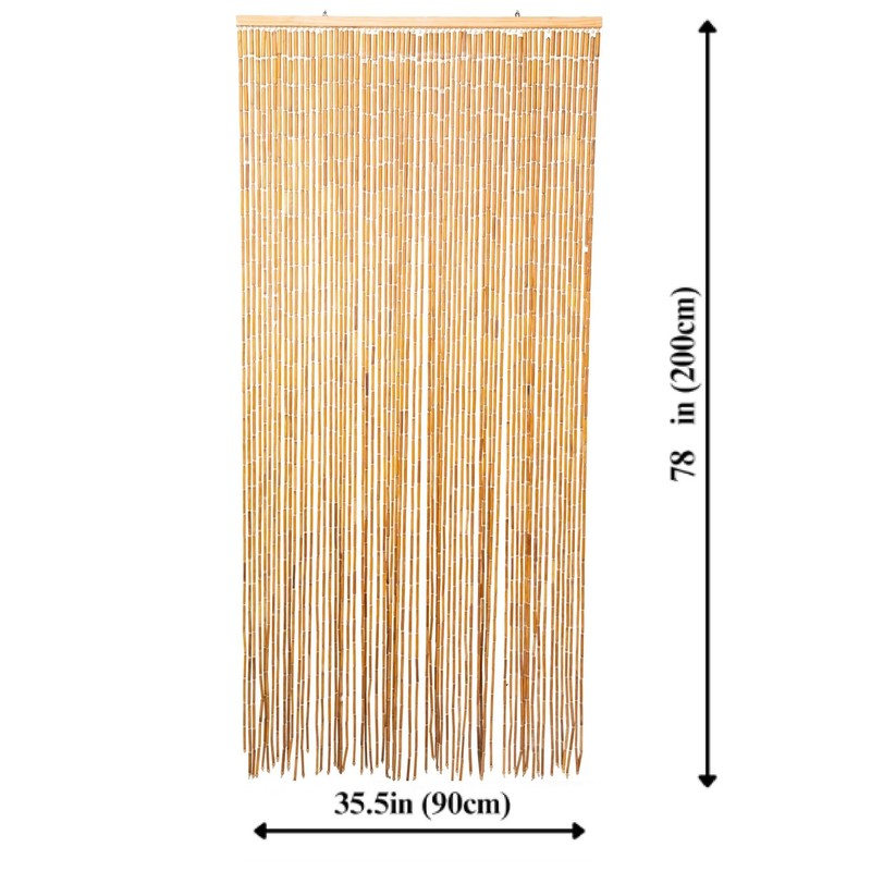 TACHILC Boho Wood Beaded Curtain for Doorways – Natural Beaded