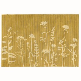 Macosa NO75183_gelb Placemat Set of 4 Bamboo Mustard Yellow 45 cm Square Place Mats Table Decoration Table Mat Table Mat Table Mat Table Mat Table Mat Rectangular Place Mats (Mustard Yellow)