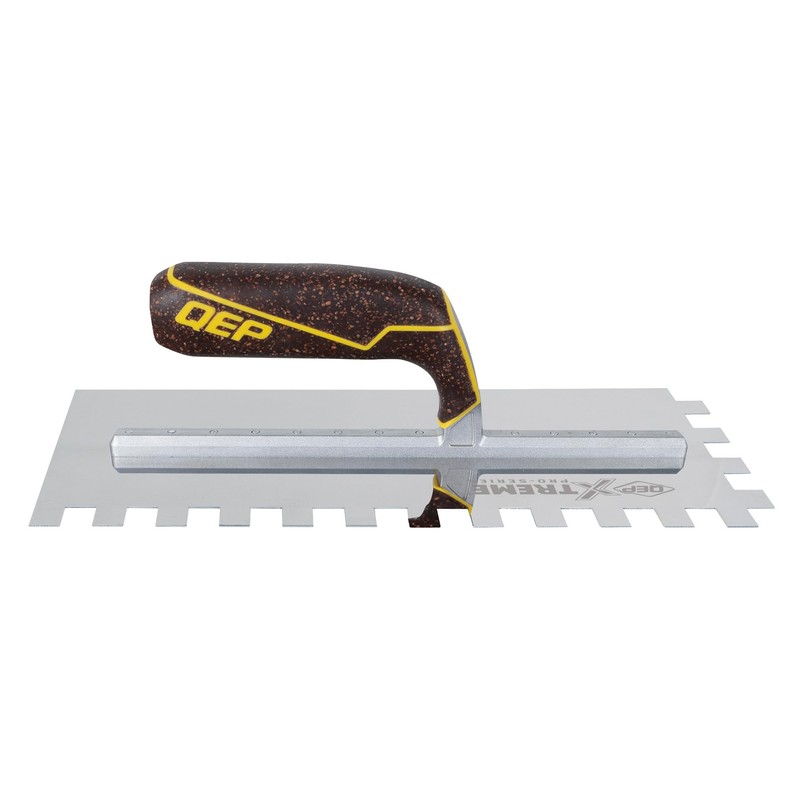 QEP Xtreme Cork Handle Stainless Steel Trowel Square Notch 1/2"