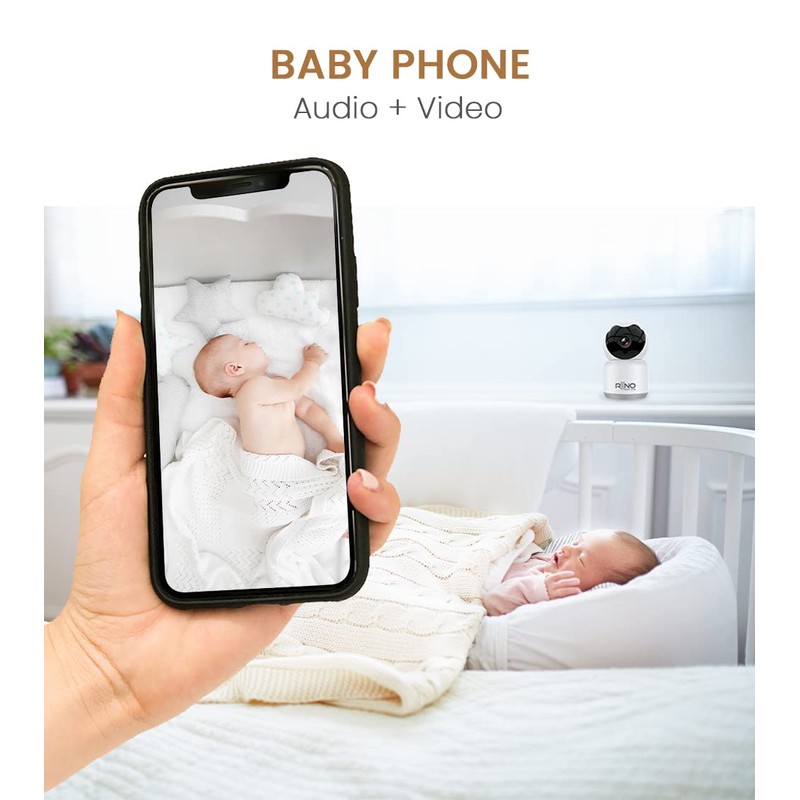 RIINO Indoor WiFi Surveillance Camera, Full HD 2MP, Baby Phone