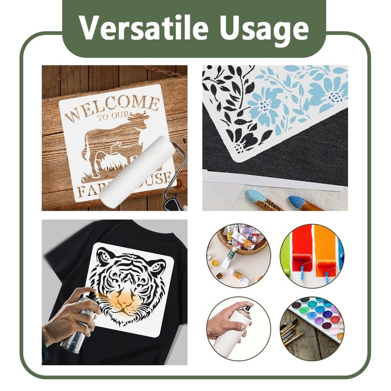 2 Pack Dinosaur Stencils for Painting A4 Size Reusable Plastic