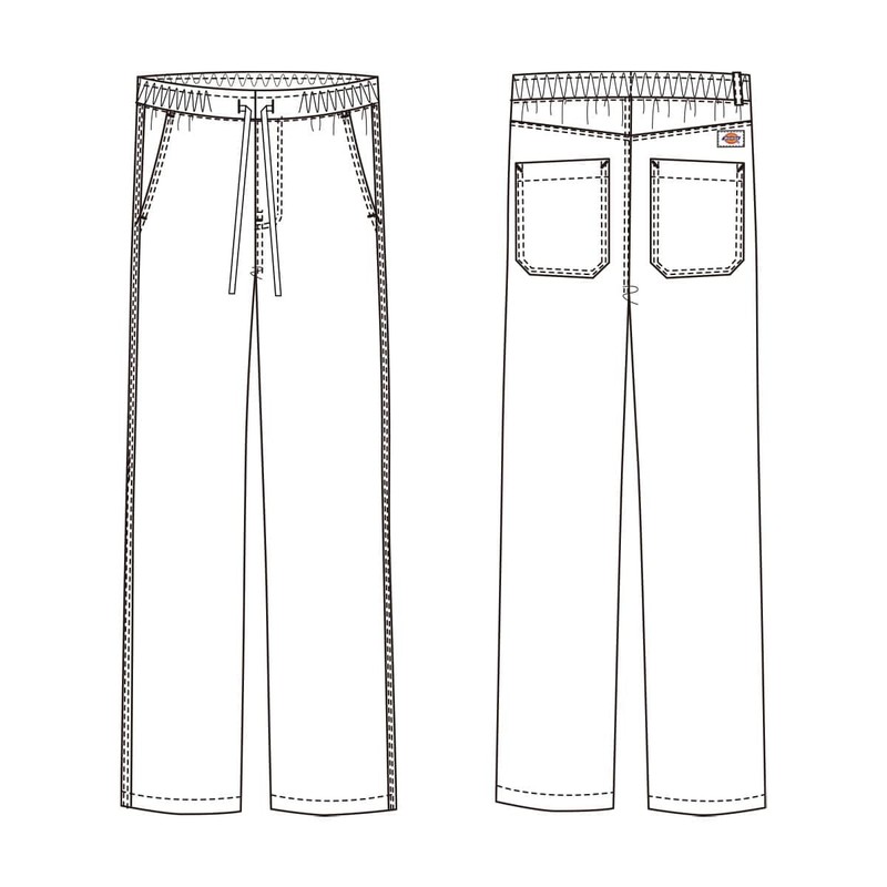 Dickies 5022SC Scrub Pants, Bottoms, White Coat, Denim Style, Unisex,
