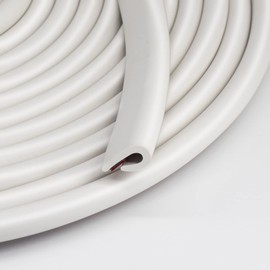 Edge Trim-Rubber U Channel Length with self-Adhesive Design for car Doors, Table Corners, etc (19.7FEET, White)