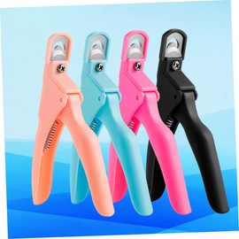 WOONEKY 4pcs U-shape Nail Scissors with Cover Professional Manicure Tools for Nail Art Suitable for Natural and Artificial Random Color