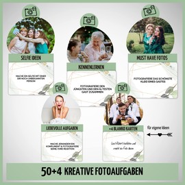 Fotospiel Wedding - The Original from snaPmee - 50+4 Photo Tasks - Wedding Game for Guests and Bride and Groom (Eucalyptus)
