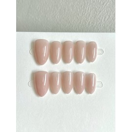 Daily mute tone flesh colored handmade nail tips - long ballerina / 데일리 뮤트톤 살색 수제네일팁 - 롱 발레리나