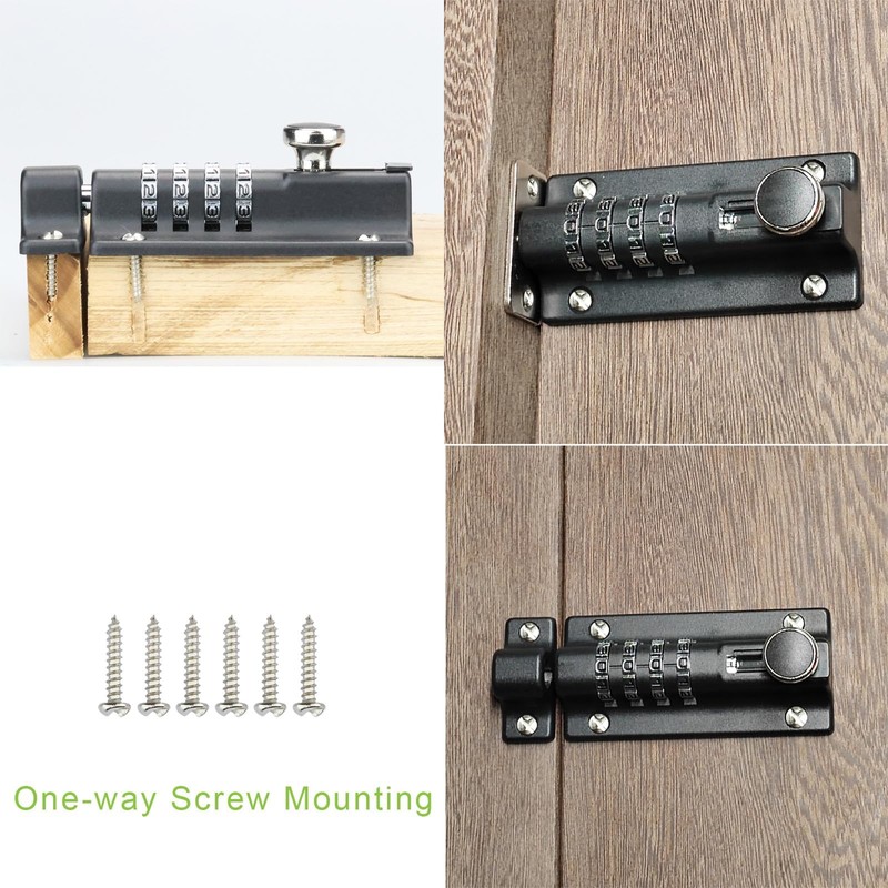SPARDEE Heavy Duty 4-Digit Combination Locking Bolt – Reinforced Zinc