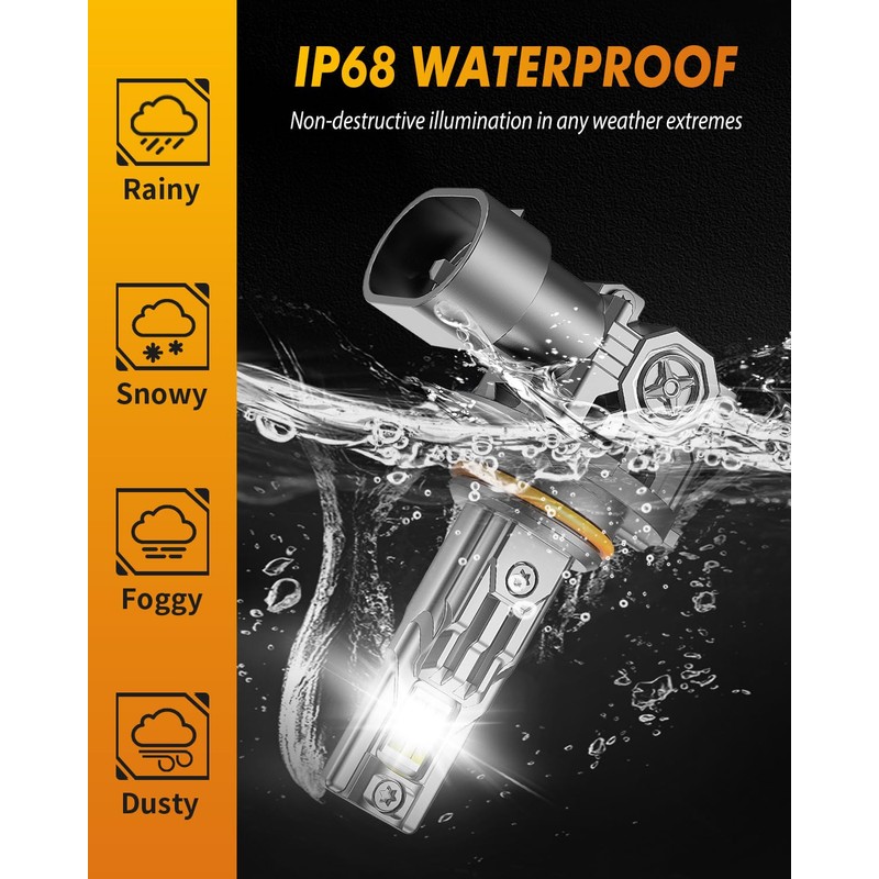 9005 LED Bulbs, 126,000LM 1800% Brighter 6500K Cool White, Plug