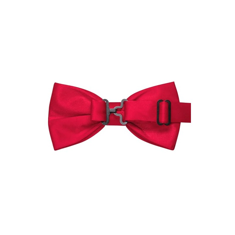 RBOCOTT Red Pre-tied Bow Tie Adjustable Bowtie for Men(21)