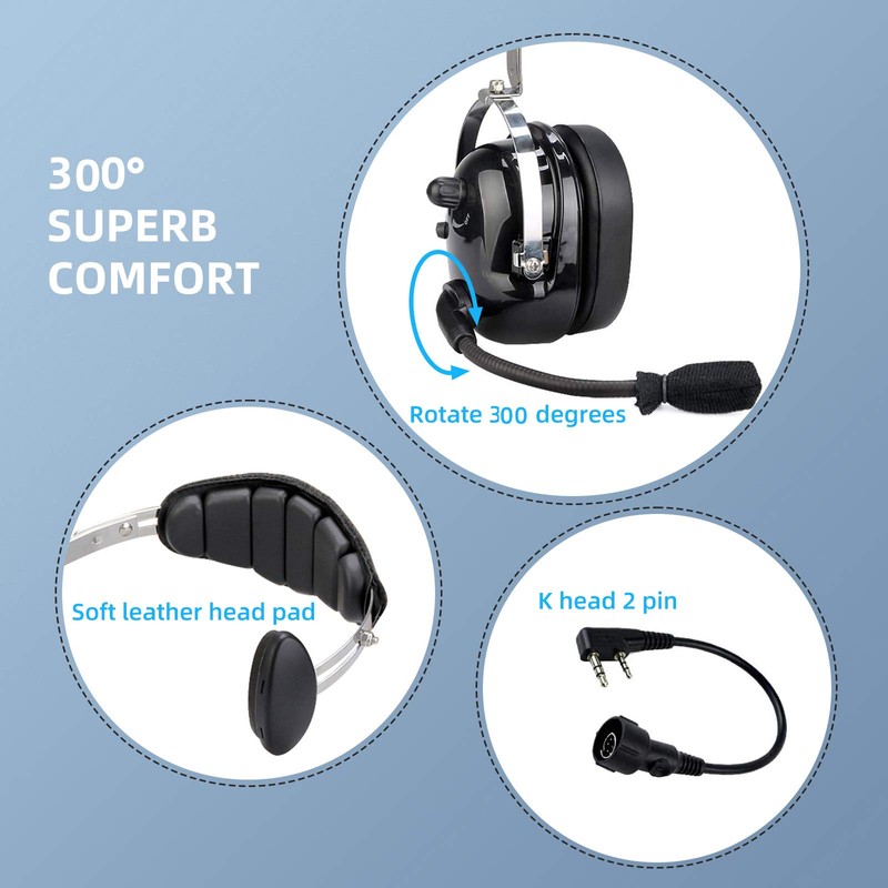 Retevis Unilateral Noise Reduction Two Way Radio Headset with Mic,Volume
