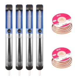 Evenpop Solder Sucker Desoldering Wick Kit, 4PCS Desoldering Pump with 2PCS Solder Wick, Solder Removal Tool for Industrial, DIY Handwork and Electronic Repair