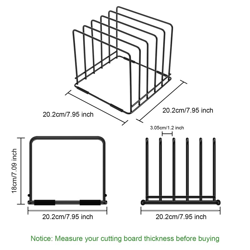 MESTUDIO Cutting Board Holder, 1.2 in. Wide Slots Cabinet Organizer