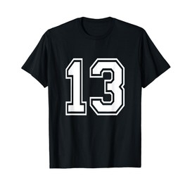 Number 13 Varsity Sports Team Jersey 13th Birthday 13 Years T-Shirt