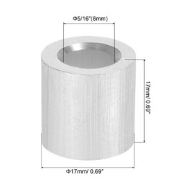 PATIKIL 8 Pcs 8mm Wire Rope Stop Sleeves Aluminum Crimp Loop Sleeves for Wire Rope and Cable Ferrule Silver