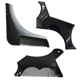 CPJJ Men's 3 Piece Beard Stencil, Men's Goat Neck Stencils for Perfect Cutting and Trimming of Beard, Lightweight and Portable, H