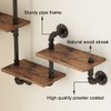 MAIKAILUN Industrial Floating Pipe Wall Mounted Shelves Rustic Modern Wood
