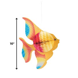 Fun Express Hanging Tissue Fish Decorations (6 pc) Party Decor, Hanging Decor, Under The Sea Adventures for Home, School or Office - VBS Vacation Bible School Supplies/Decor