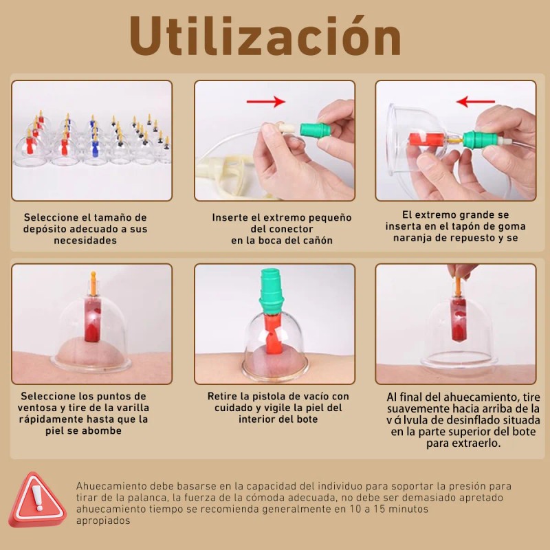 Ventosas De Vacío 24pcs Relajan La Espalda Y El Cuerpo