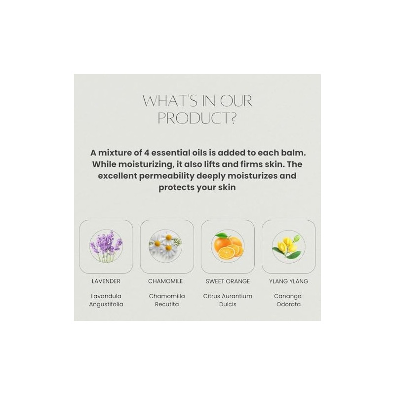 Bálsamo de aceite esencial de lavanda para el cuidado de