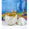 3D Printed Dragon with Dragon Egg, 6" Gold and White