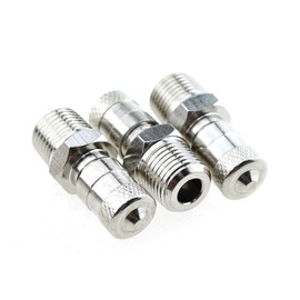Maxmoral 3PCS Silver 1/8-27 Shock Absorber Valve Copper Nickel Plated Gas Valve Air Pressure Valve for Car Wheels Air Compressor Housing Fire Extinguisher