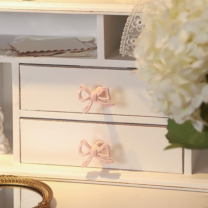 LBFEEL Lovely Pink Bow Knots Cabinet Knob Pulls Handles Dresser