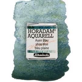Schmincke Horadam Aquarell, Super Granulation, 14 934 044 Auen Blue, 1/2 Pan, Very Strong Granulating Colours, Finest, Super Granulating Watercolour Paints