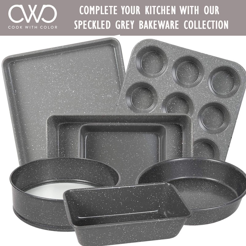 COOK WITH COLOR Bakeware Non Stick Baking Sheet, Gray, 9x13