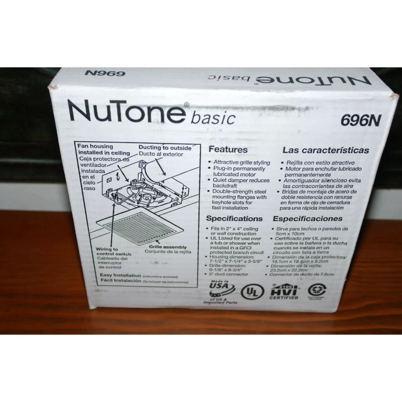 Nutone Basic Ventilation Fan 696N New Sealed