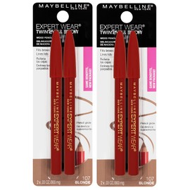 Maybelline New York Expert Wear Twin Brow & Eye Pencils Makeup, Blonde, 2 Count (Pack of 2)