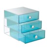 iDesign Drawers Makeup Storage Drawers, Plastic Desktop Drawer Organiser, Aqua