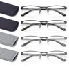 HIGHLIKE 4-Pack Blue Light Reading Glasses for Men, Metal Half