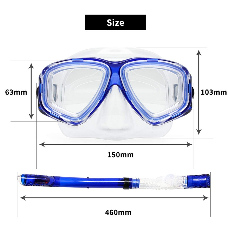 EnzoDate Optical Diving Gear Kit Myopia Snorkel Set, Different Strength