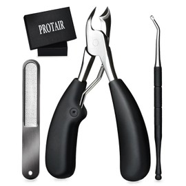 PROTAIR Nail Clippers Nippers for Ingrown Nails Hard Nails with Probe/Nail File Stainless Steel Silver