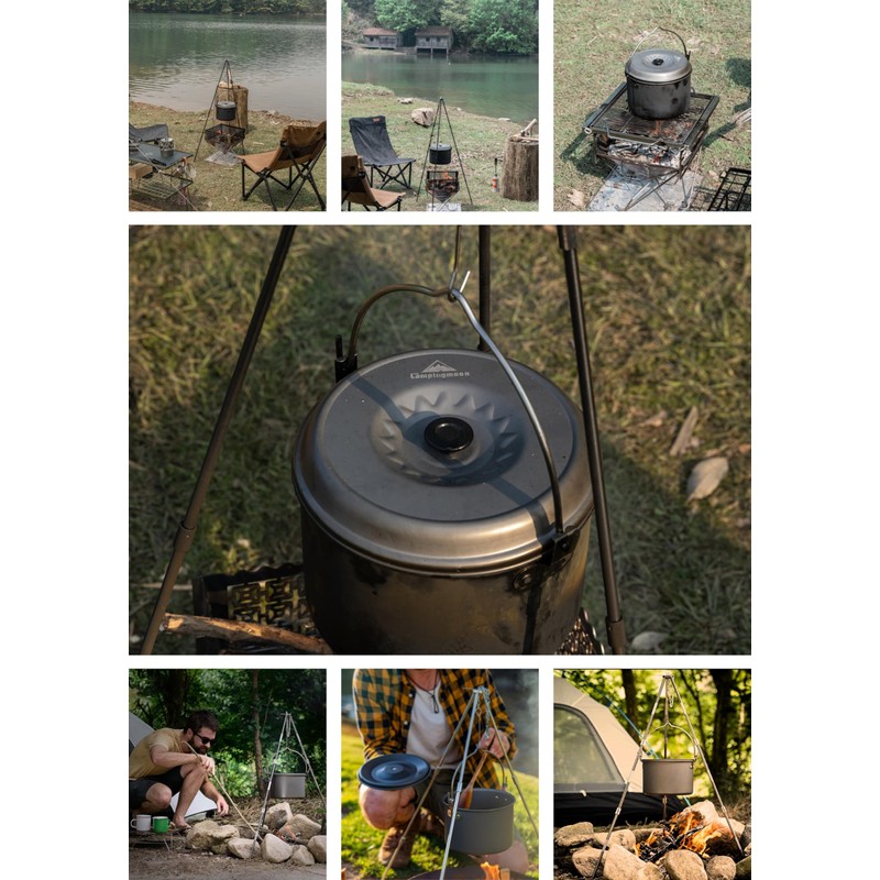 Camping Moon MC220 Aluminum Hanging Pot, Small, Aluminum Pot, 6.9