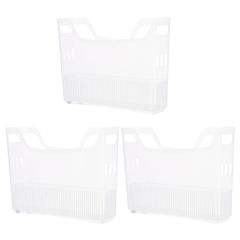 OMISTAR 3 Pcs Clear Plastic Pantry Storage Organizer Bins, 13.4