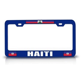 Custom Brother - Haiti Flag Steel Metal License Plate Frame Bu