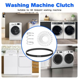 WH01x27538 Washer Drive Belts & WH05x24185 Washing Machine Clutch & WH01x24434 Washer Spring Fits For Ge Hotpoint Clothes Washer Washing Machine Parts Replaces 4588013 Ap5993402 PS/EAP11729473
