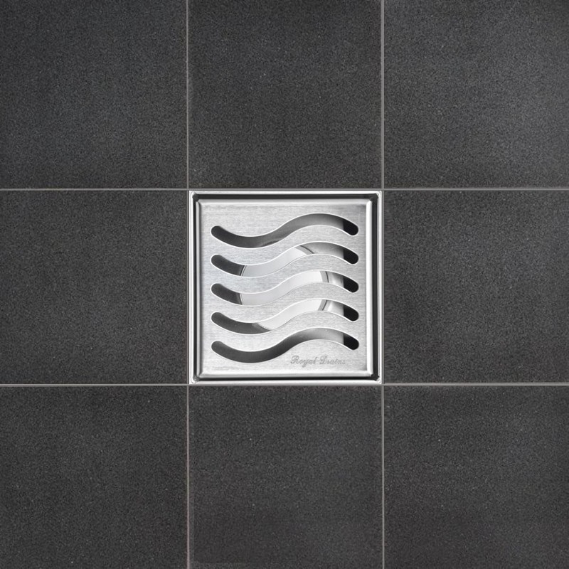 SereneDrains 304 Stainless Steel 4 Inch Brushed Nickel Square Shower