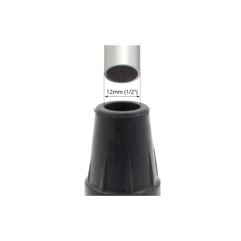 QTY 4pcs 12mm (1/2") Small Black Rubber Ferrules Tips Ends