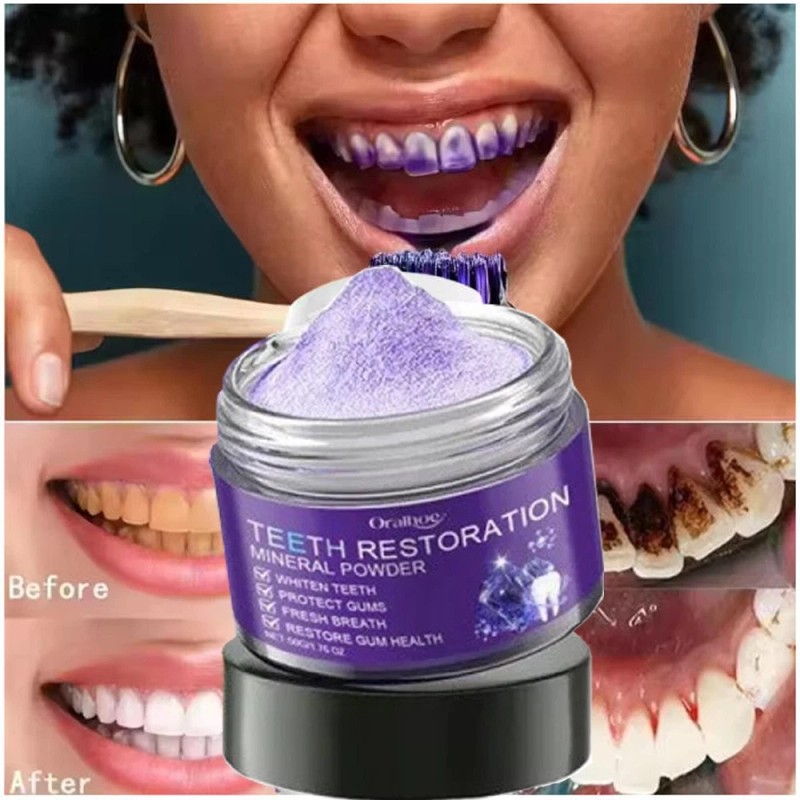 Oralhoe Dental Restoration Mineral Powder,Minera Tooth Powder,Teeth Whitening-Oral Clean