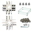 Fire Pit Glass Clamp,8Pcs DIY Flame Guard Corner Hardware, Tempered