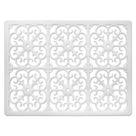 gasaré, Extra Large, Thick, Silicone Trivet for Hot Dishes, Pots, and Pans, Heat Resistant Mat for Countertop, Hot Pad for Kitchen, Easy to Clean, 16 x 12 x 3/8 Inches, White