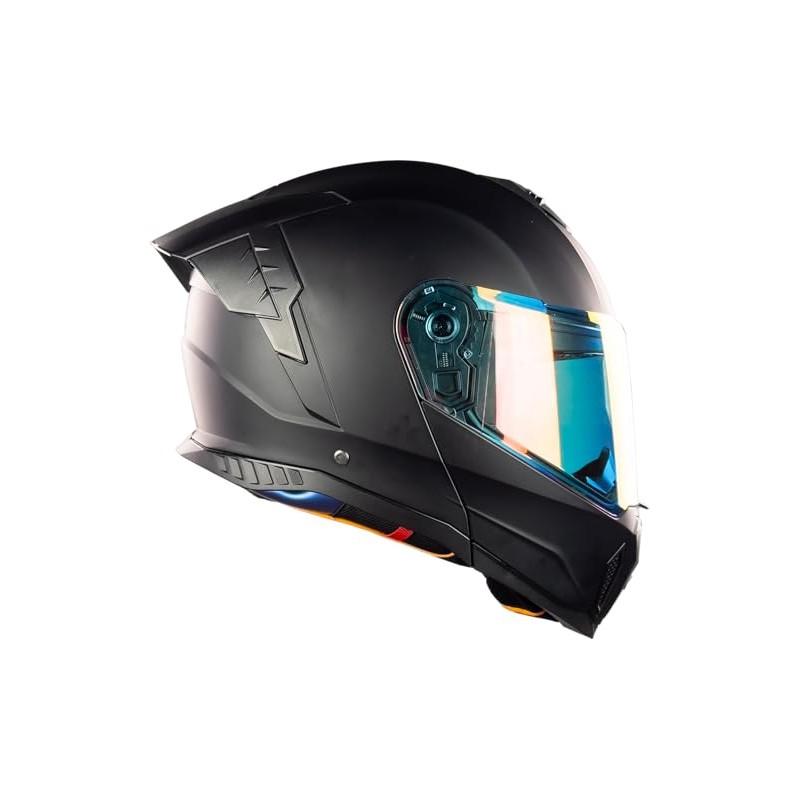 KOV Casco X Mamba Negro Mate abatible para Moto con