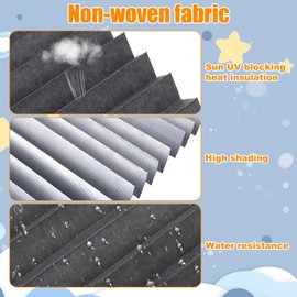 2 Pack Temporary Blackout Blinds, 180 * 90cm Stick on Curtains Blackout Blinds No Drill Blinds Blackout Curtains for Bedroom Kitchen Bathroom Windows Bedroom, Nursery, Loft, Travel RV Car(Grey)